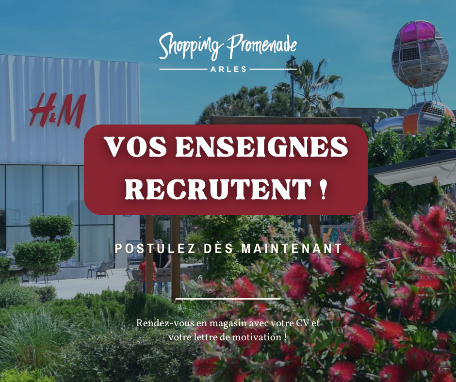 visuel pour annoncer que certaines enseignes recrutent